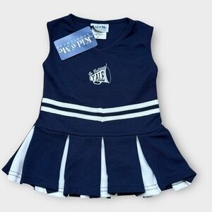 Kid n Me Yale Bulldogs Cheerleader Dress Outfit Infant 12M‎ Navy White NWT